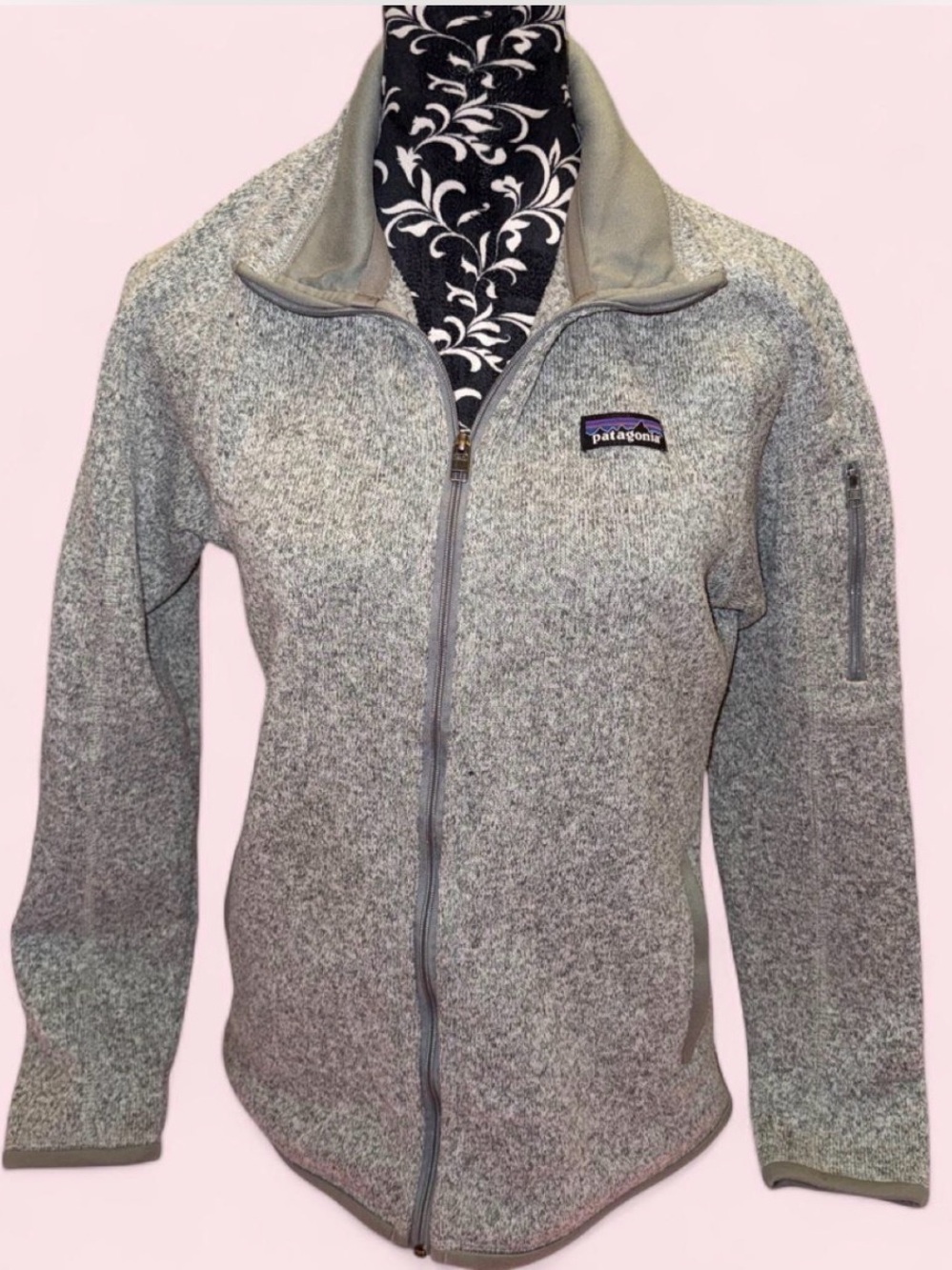 Patagonia Women's Light Gray Heather Full-Zip Bomber Jacket